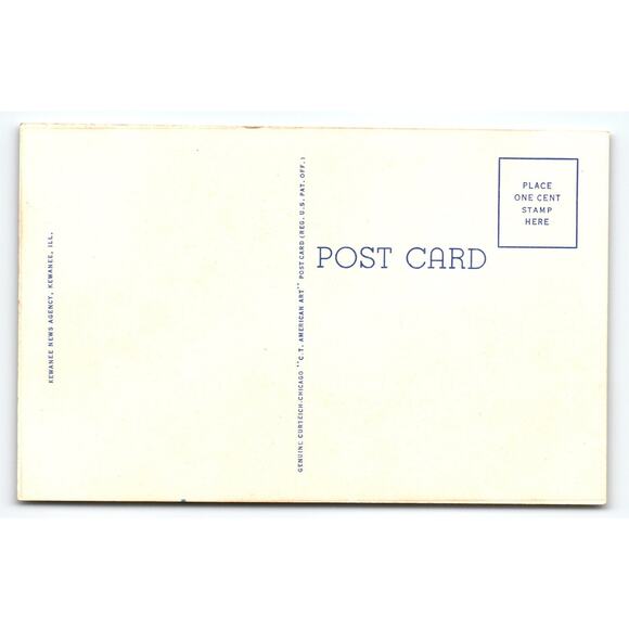 Vintage Kewanee High School Postcard Illinois Curt Teich Linen - Picture 2 of 2